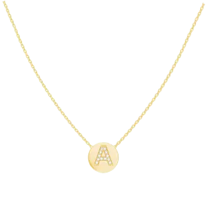 Kids Diamond Initial Coin Necklace