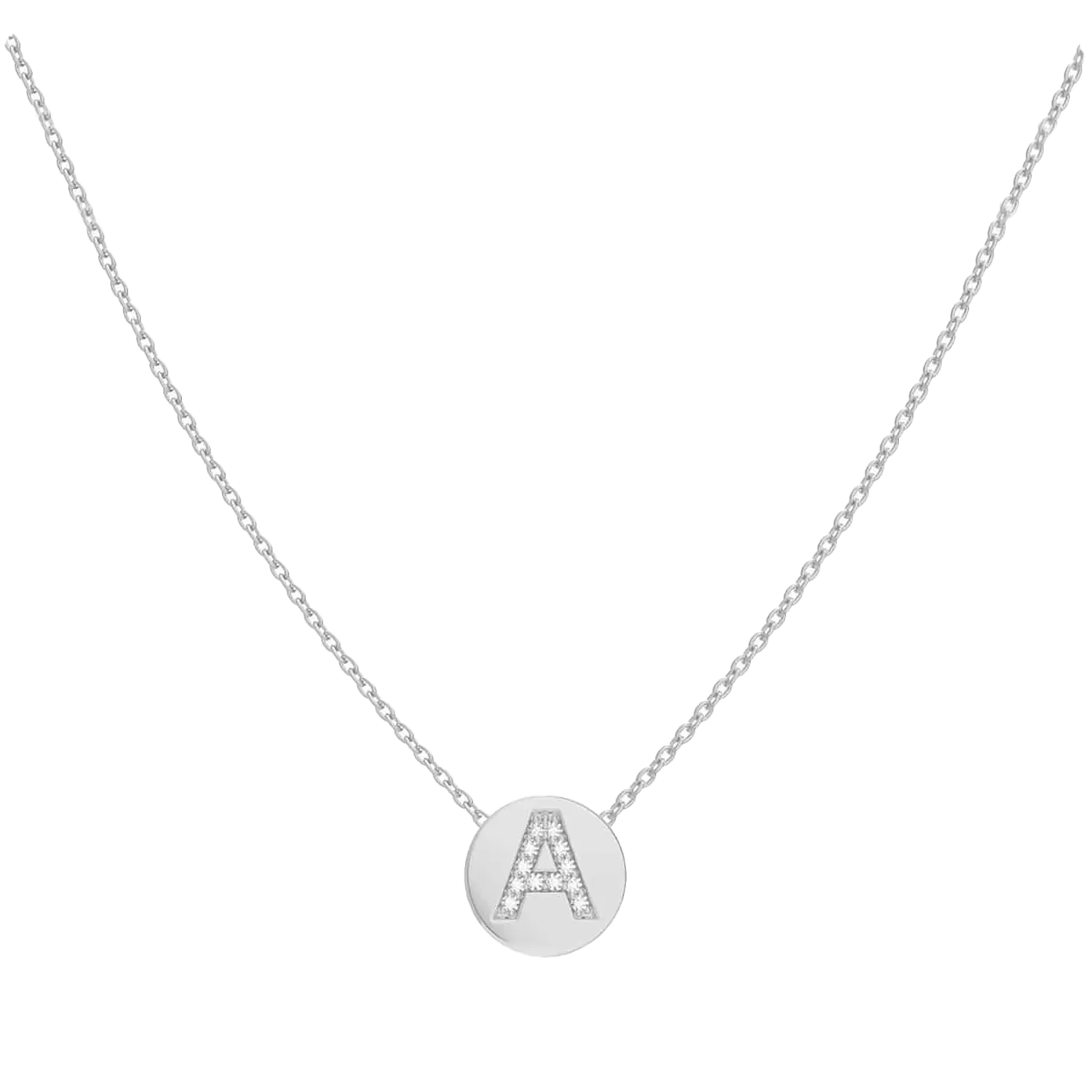 Kids Diamond Initial Coin Necklace