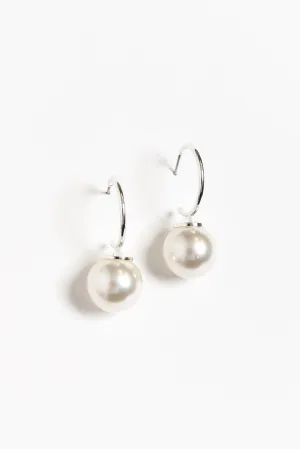 Kora Silver Pearl Hoop Earrings