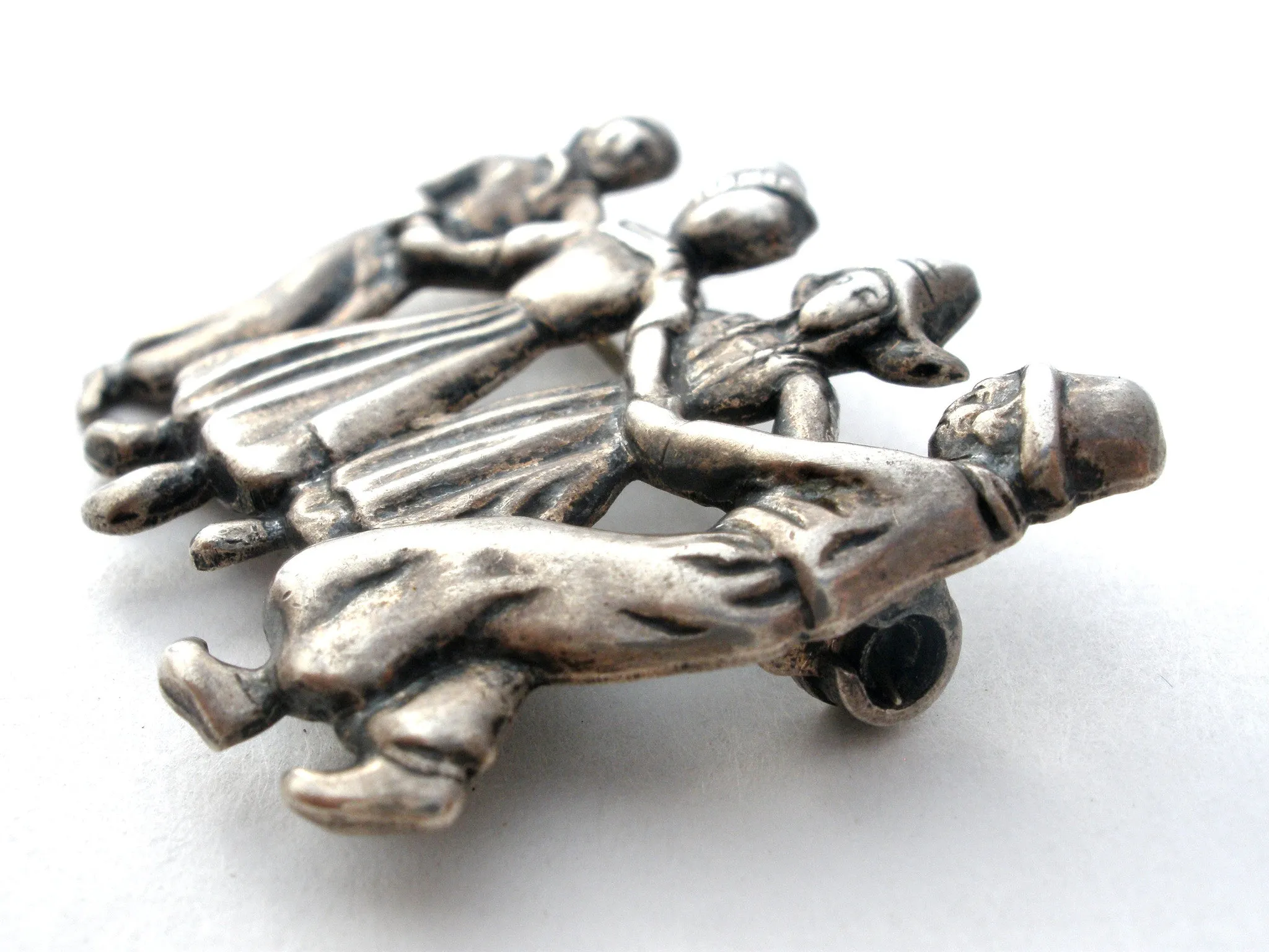 Lang Sterling Silver Brooch with Children Dancing