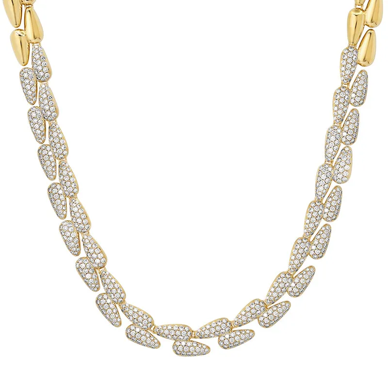 Large Double Dome Tennis Necklace with 1/3 Diamond Pave