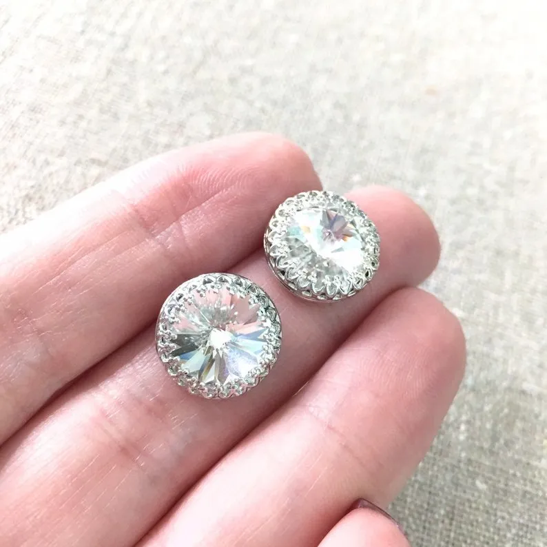 Large Peak Crown Post Earrings