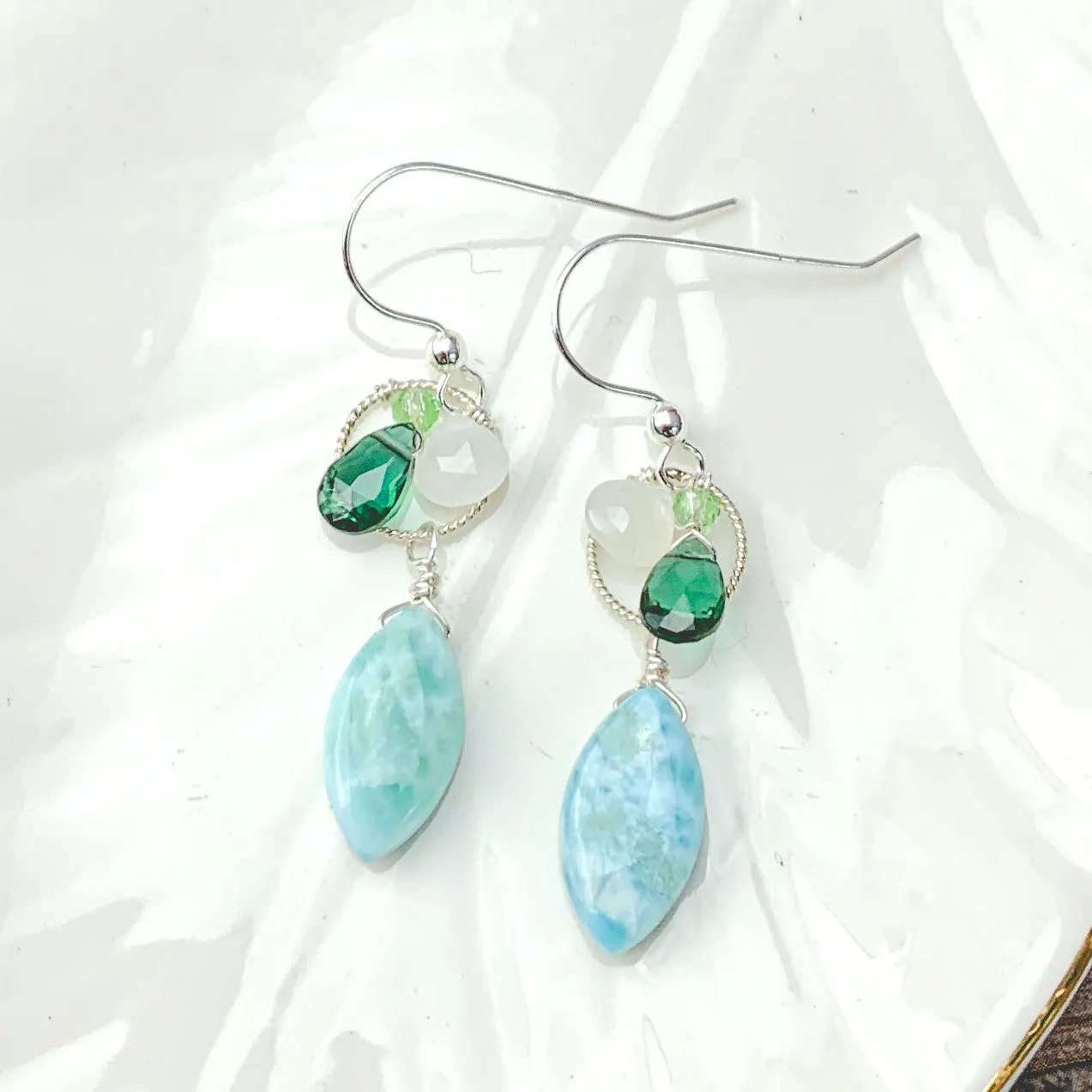 Larimar Filigree Earrings