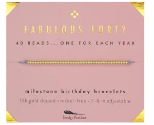 Lucky Feather Birthday Milestone Bracelet - Fabulous Forty