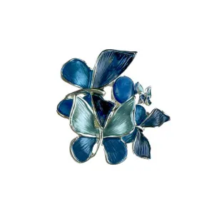 Magnetic Brooch - Blue Butterfly Garden