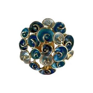 Magnetic Brooch -  Blue Swirls Cluster