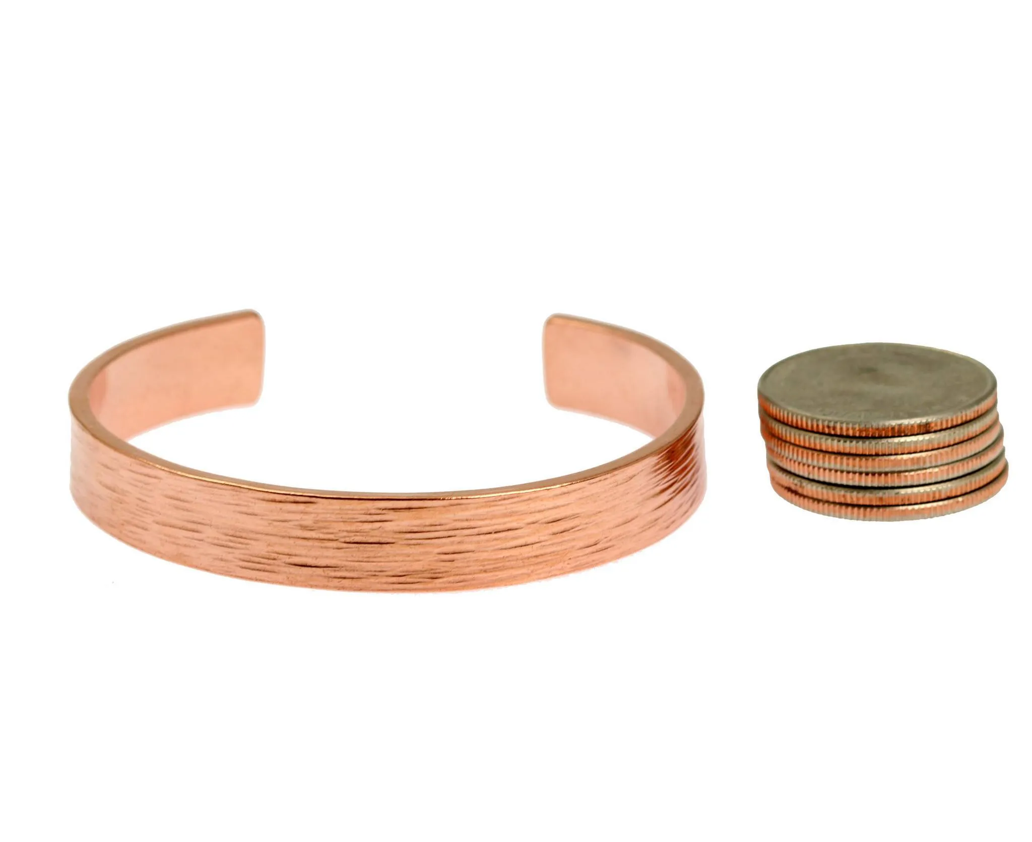 Men's Wide Bark Copper Cuff Bracelet - 10mm Wide