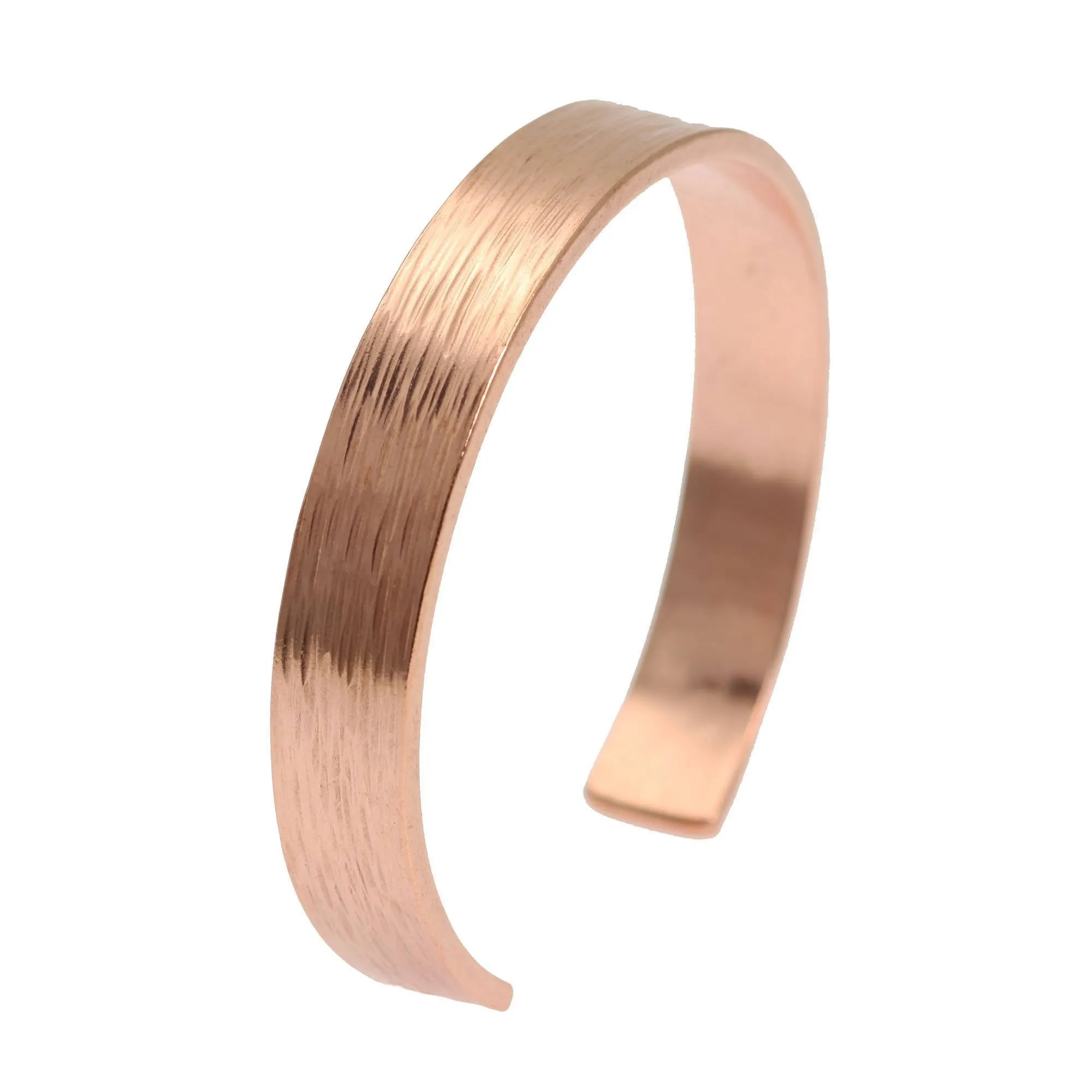 Men's Wide Bark Copper Cuff Bracelet - 10mm Wide