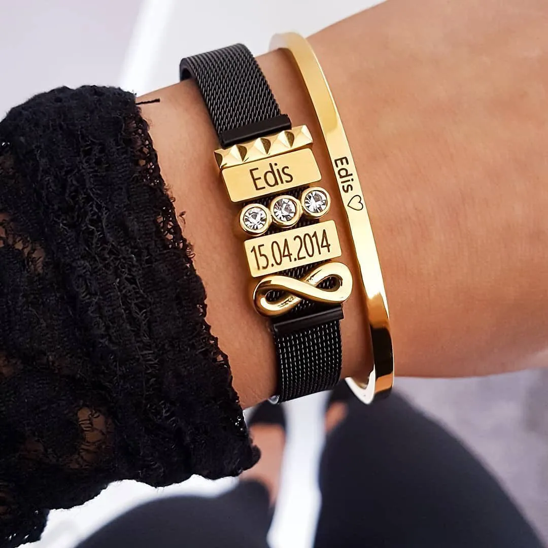 Mesh bracelet black luxe