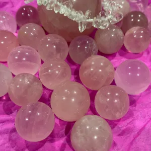 Mini Rose Quartz Crystal Sphere