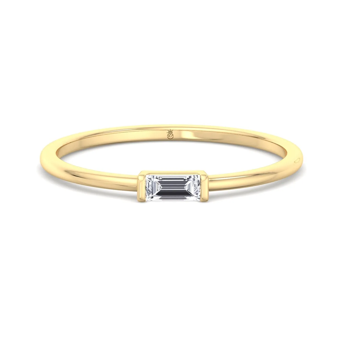 Molara - Dainty Baguette Solitaire Stackable Ring