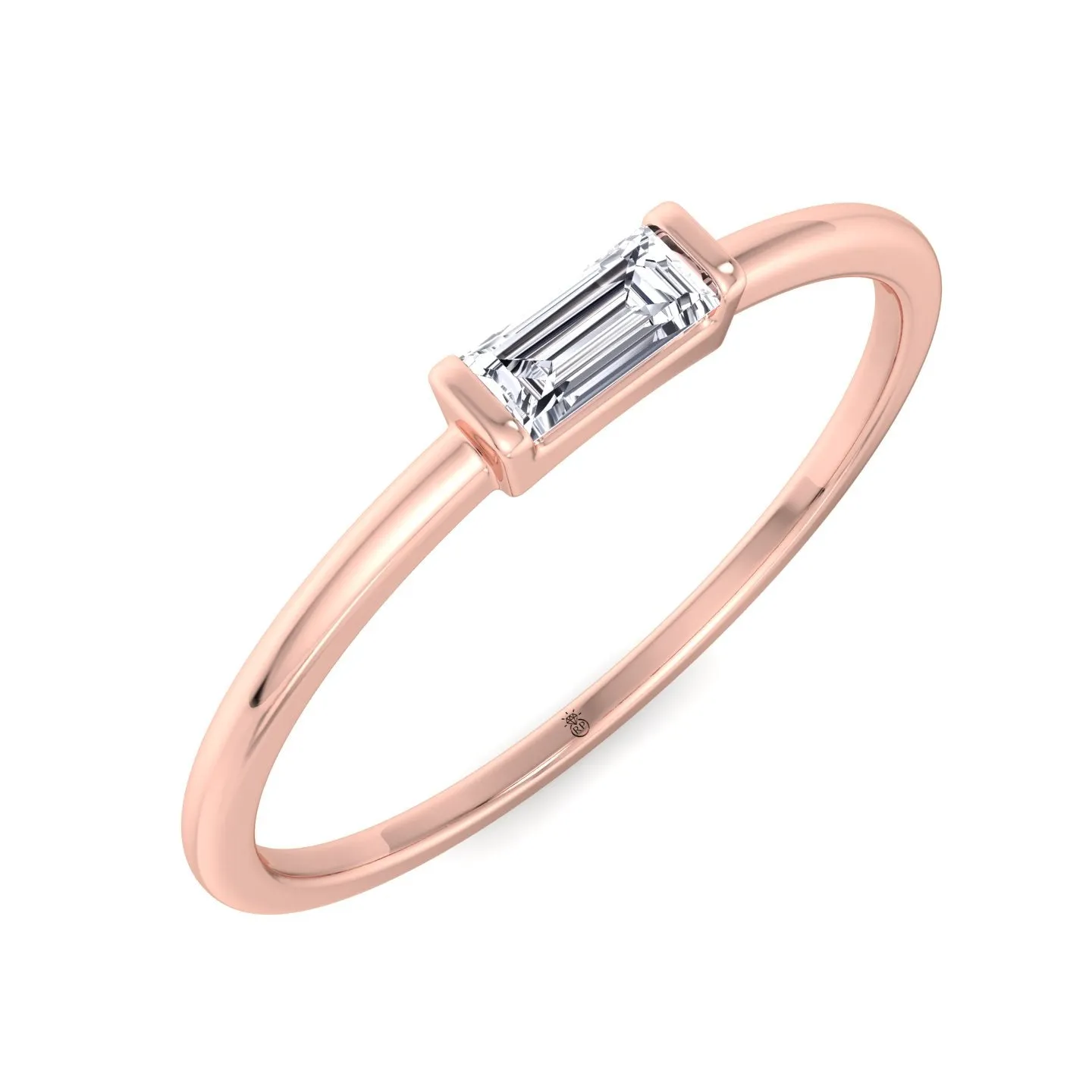 Molara - Dainty Baguette Solitaire Stackable Ring