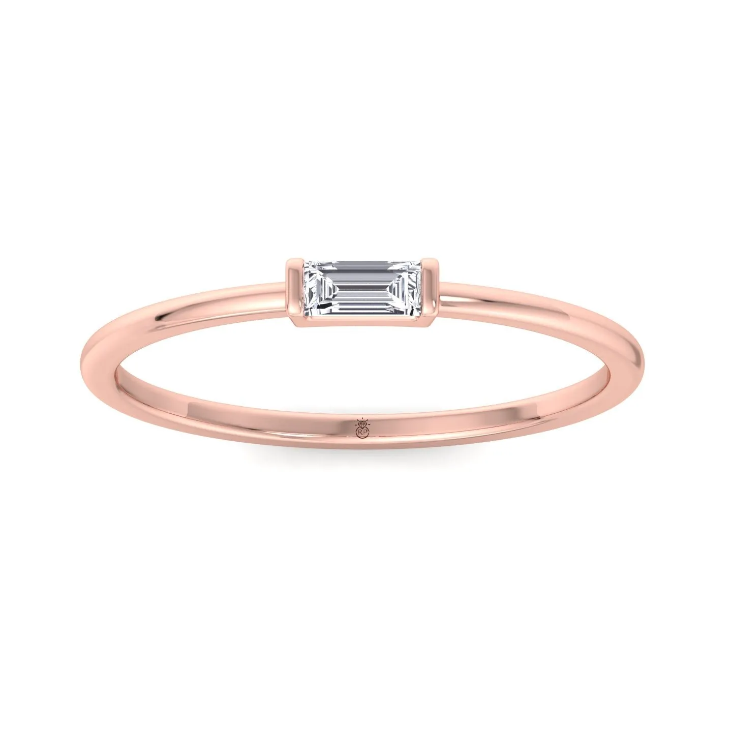 Molara - Dainty Baguette Solitaire Stackable Ring