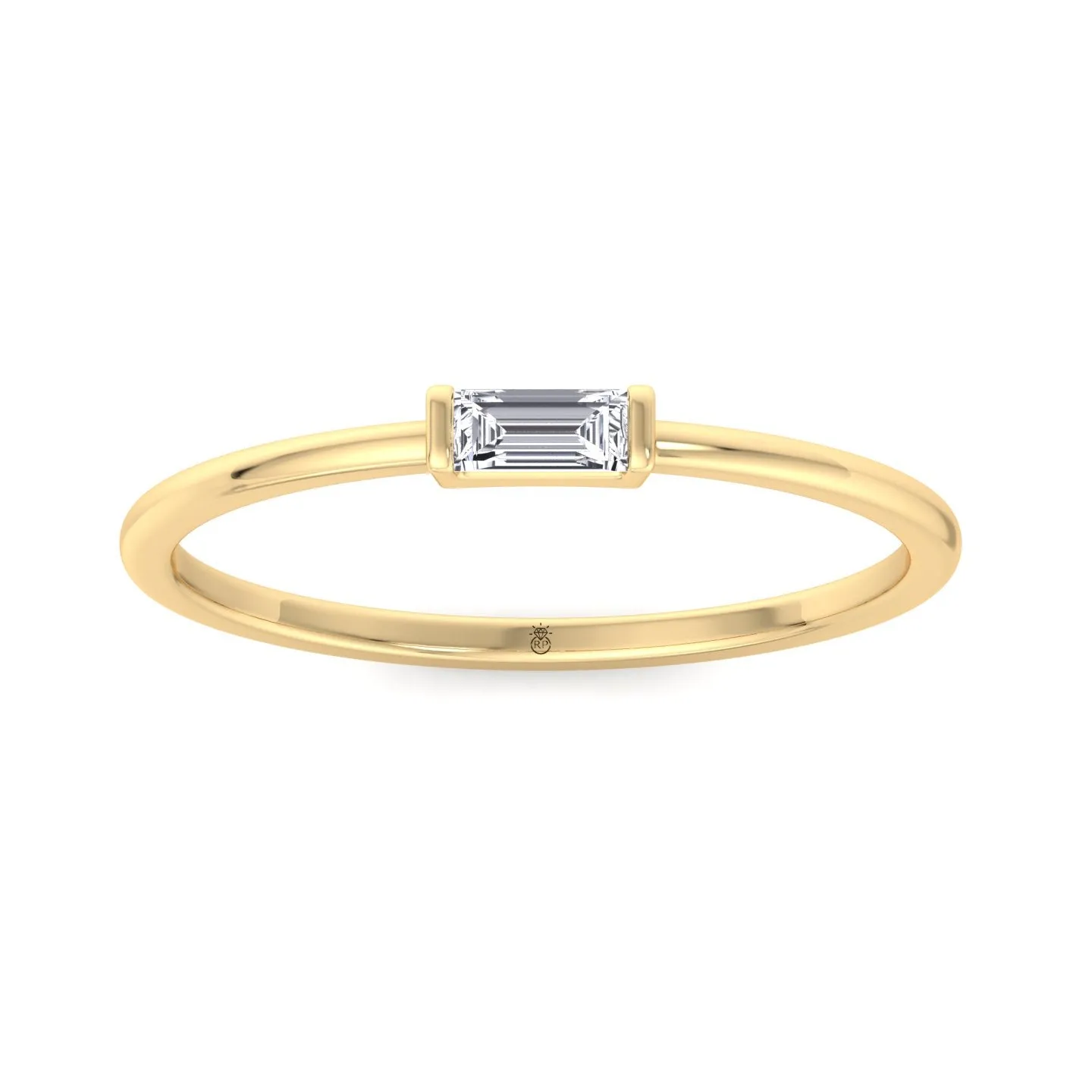 Molara - Dainty Baguette Solitaire Stackable Ring