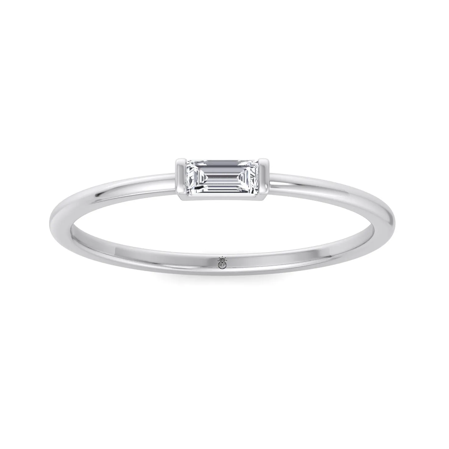 Molara - Dainty Baguette Solitaire Stackable Ring