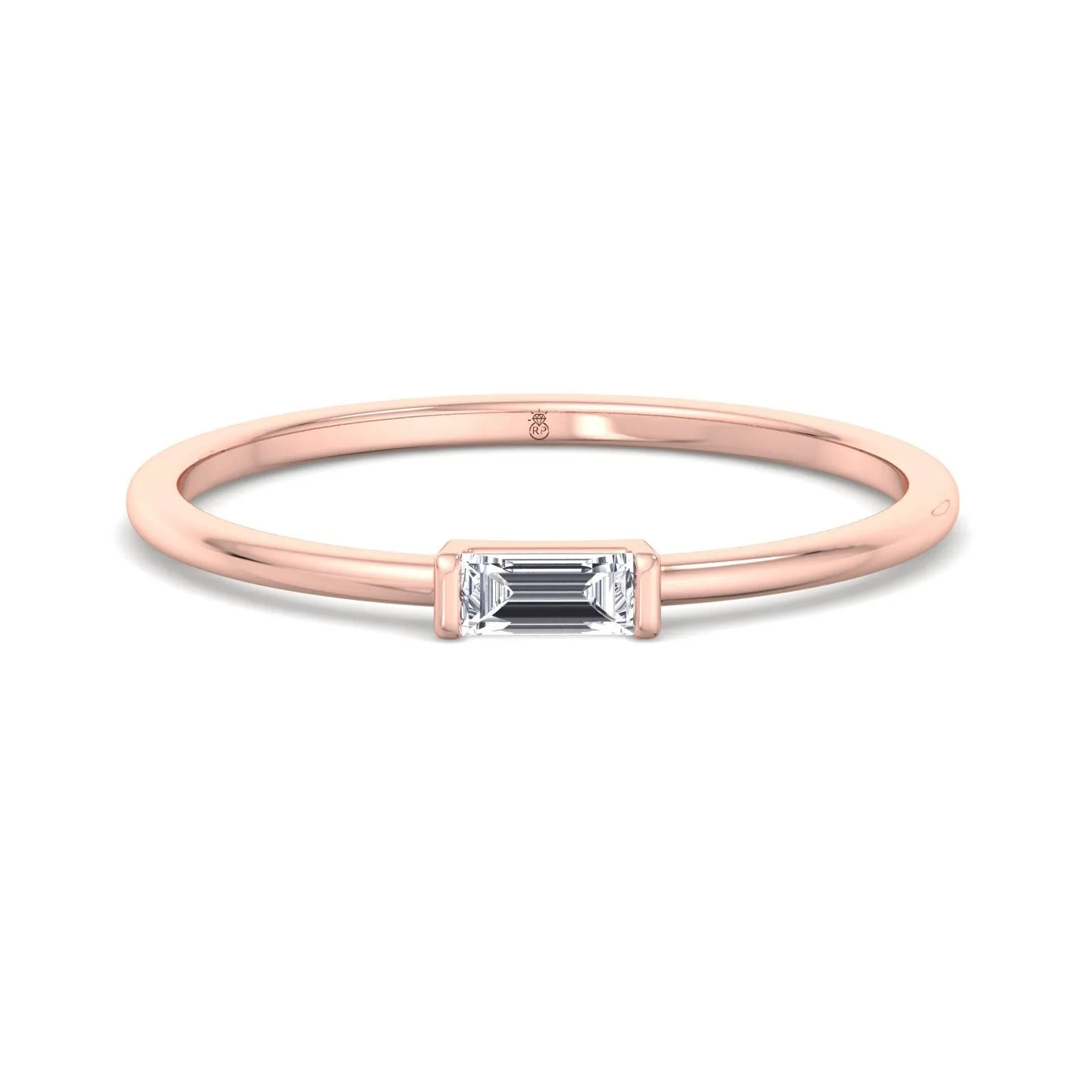 Molara - Dainty Baguette Solitaire Stackable Ring