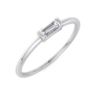 Molara - Dainty Baguette Solitaire Stackable Ring