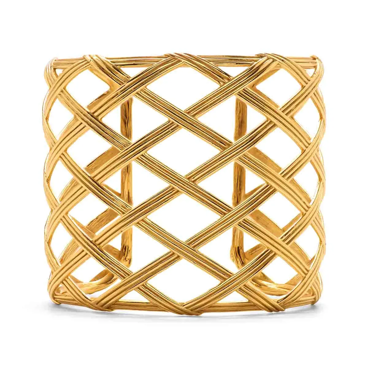 Monique Lattice Grande Cuff - Gold