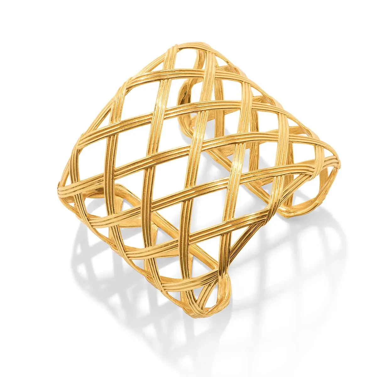 Monique Lattice Grande Cuff - Gold