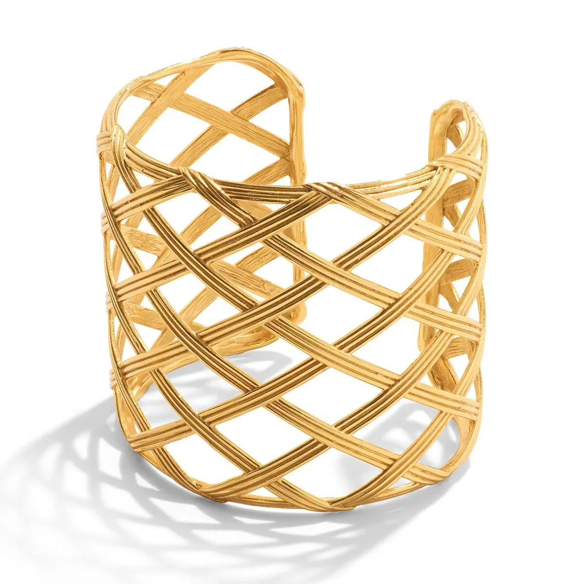 Monique Lattice Grande Cuff - Gold