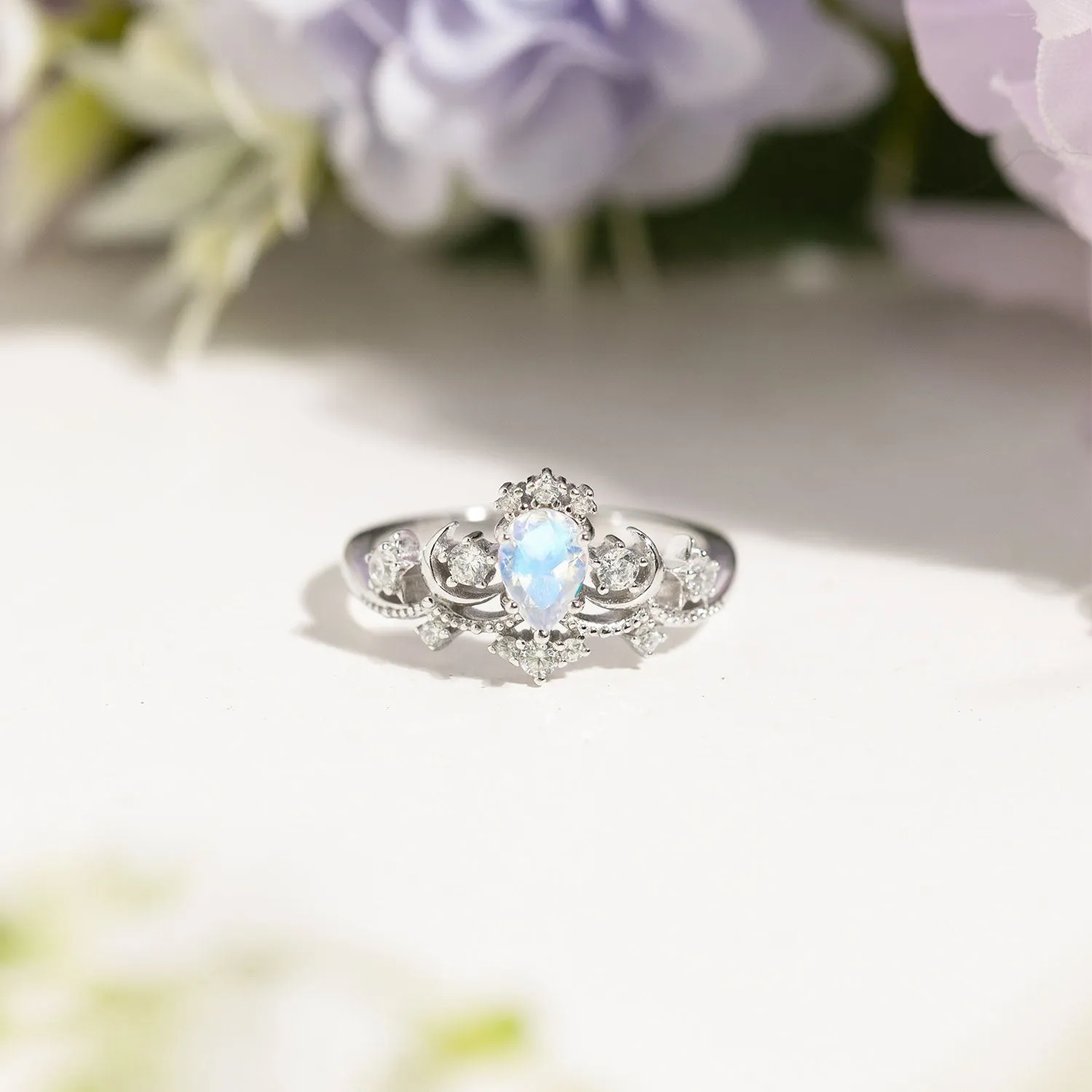 Moonlit Moonstone Ring