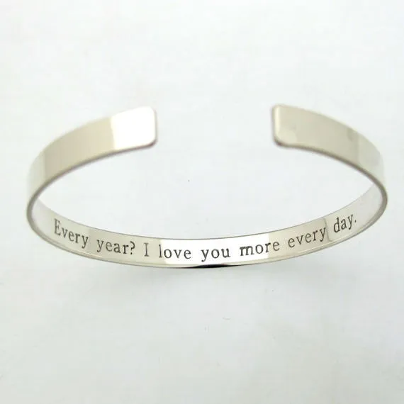 Mother in Law Custom gift - Sterling Silver Cuff