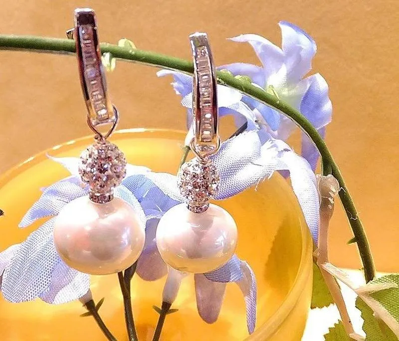 Mother of Pearl and Sterling Silver Bridal Earrings