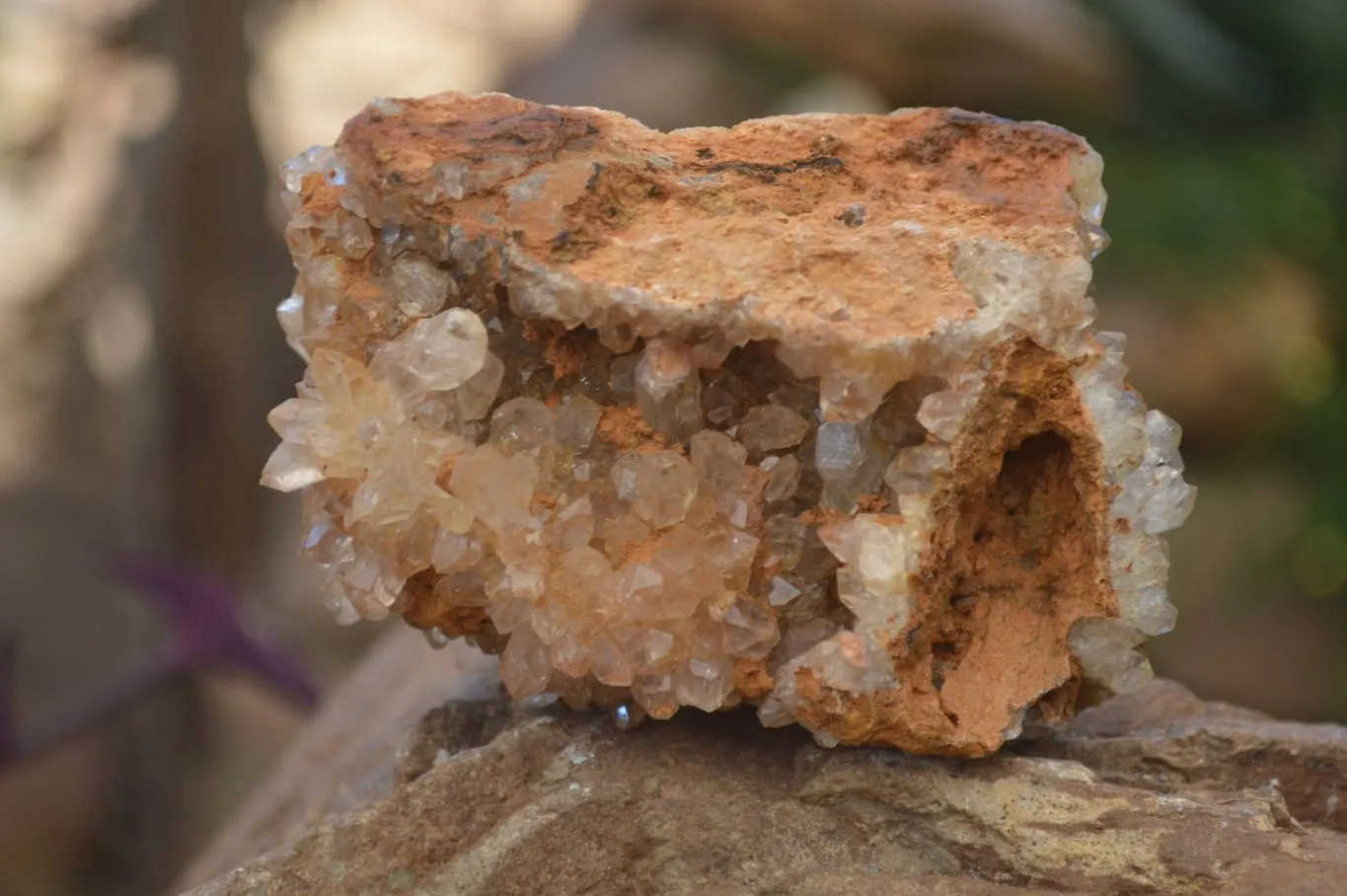 Natural Limonite Quartz Clusters x 13 From Mwinilunga, Zambia