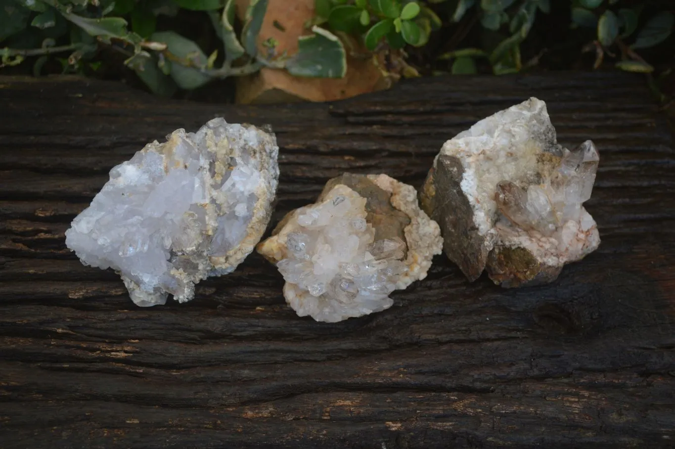 Natural Mixed Brandberg Quartz Matrix Specimens x 3 From Brandberg, Namibia