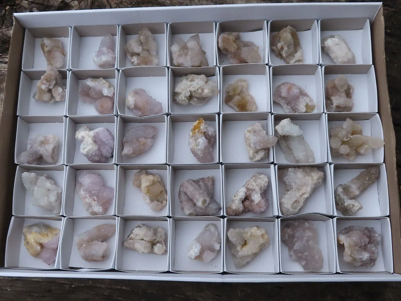 Natural Mixed Selection Of Mini Spirit Quartz Clusters x 35 From Boekenhouthoek, South Africa