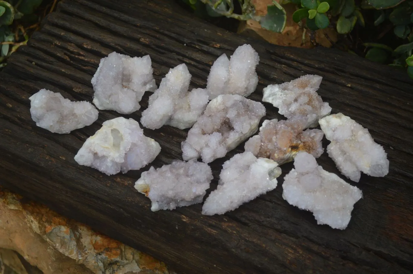 Natural Pale Lilac Spirit Quartz Clusters x 12 From Boekenhouthoek, South Africa