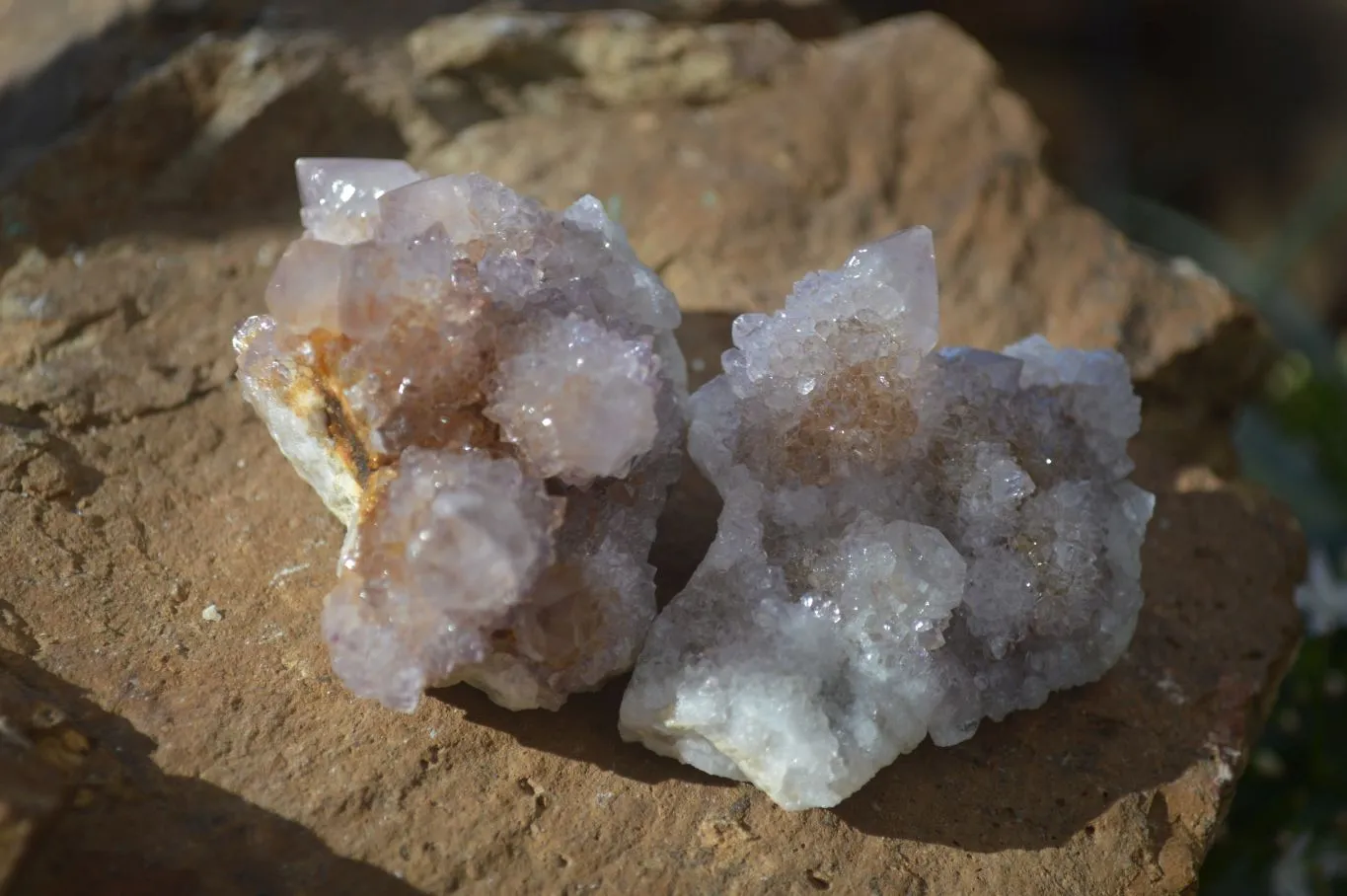 Natural Pale Lilac Spirit Quartz Clusters x 12 From Boekenhouthoek, South Africa