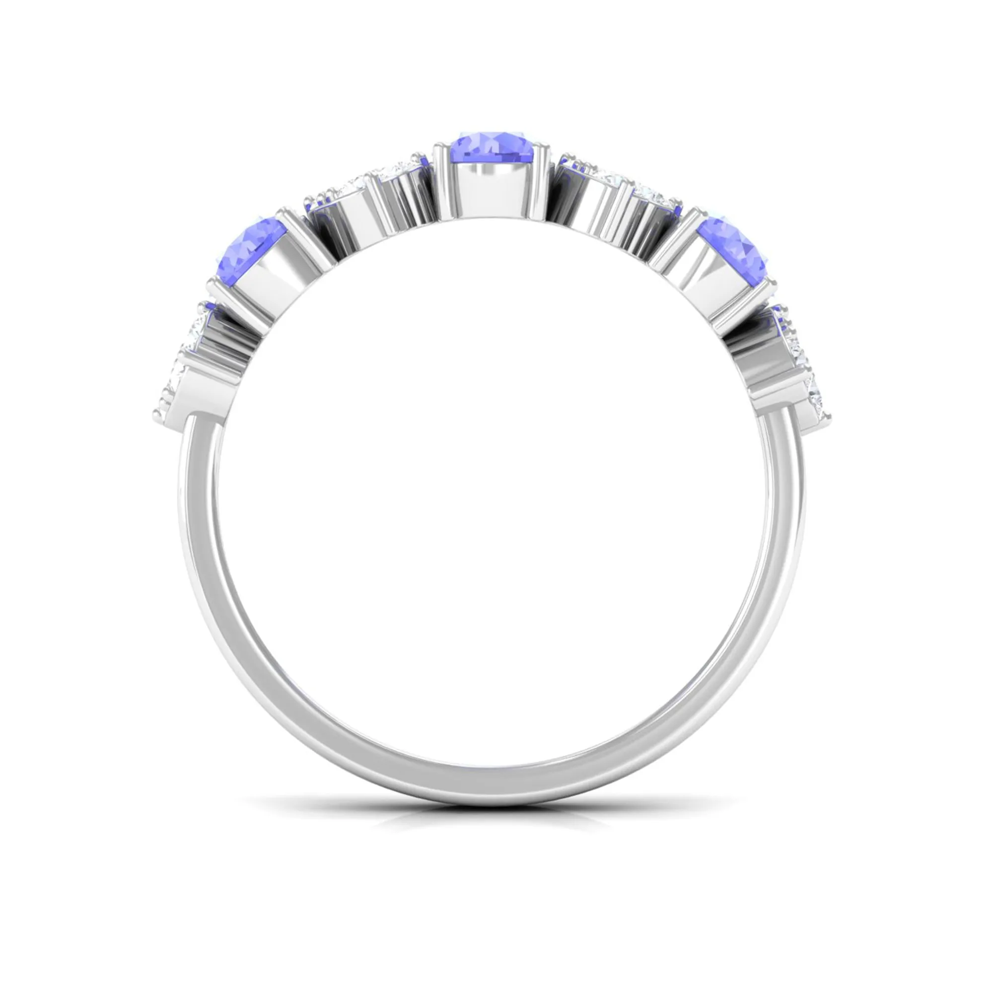 Natural Tanzanite Half Eternity Ring