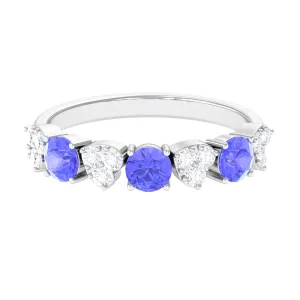 Natural Tanzanite Half Eternity Ring