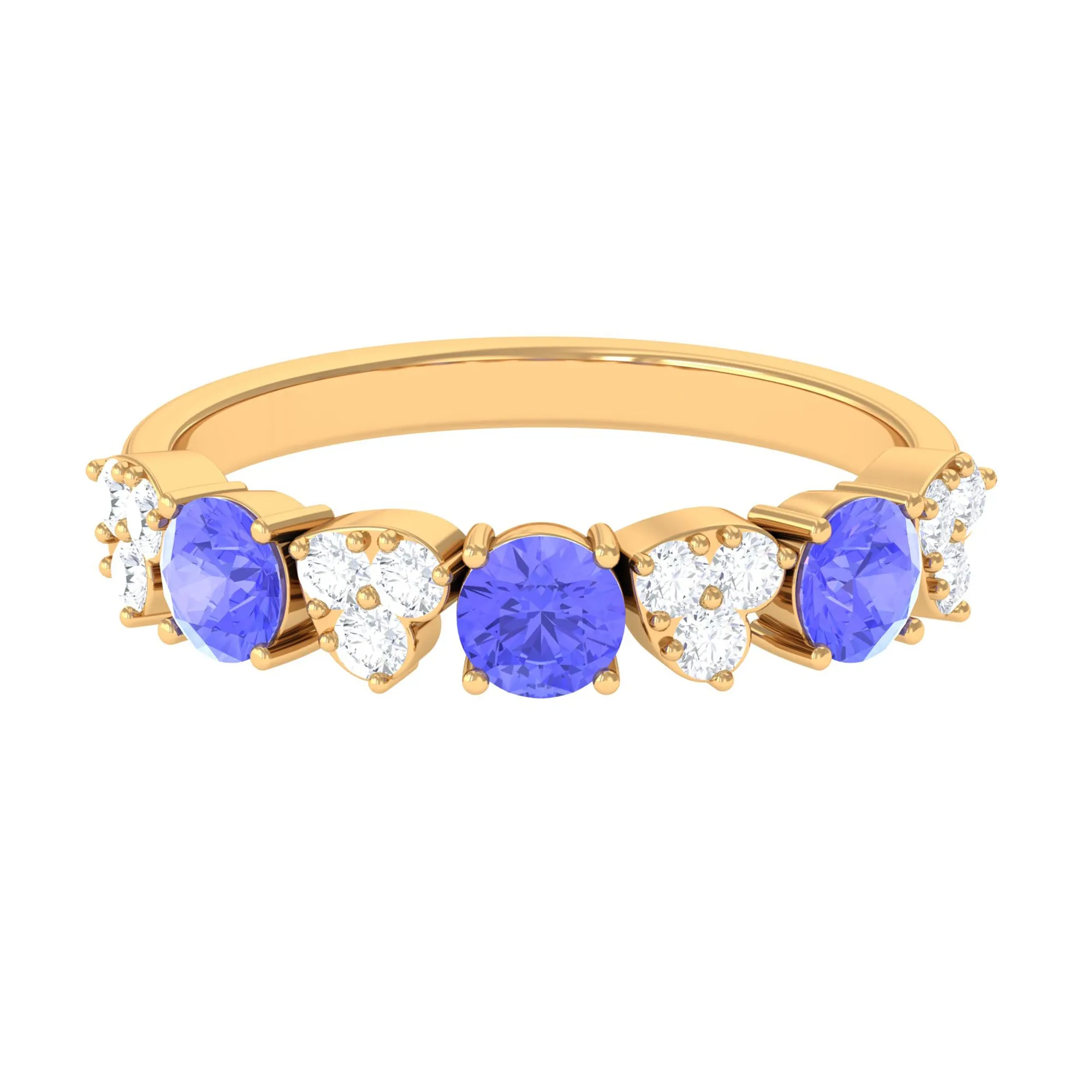 Natural Tanzanite Half Eternity Ring