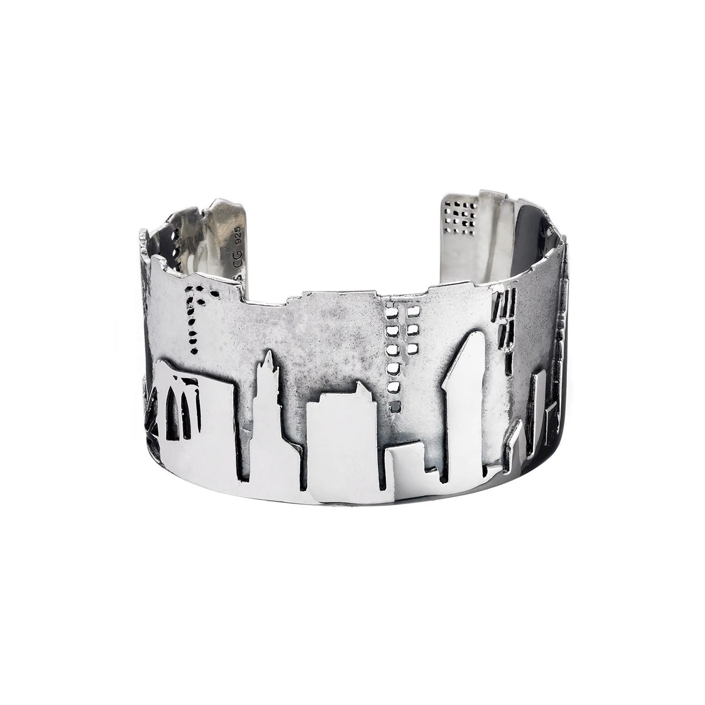 NYC Skyline The City That Never Sleeps Sterling Silver Bracelet Cuff