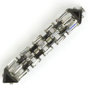 Onyx & Crystal Art Deco Bar Brooch