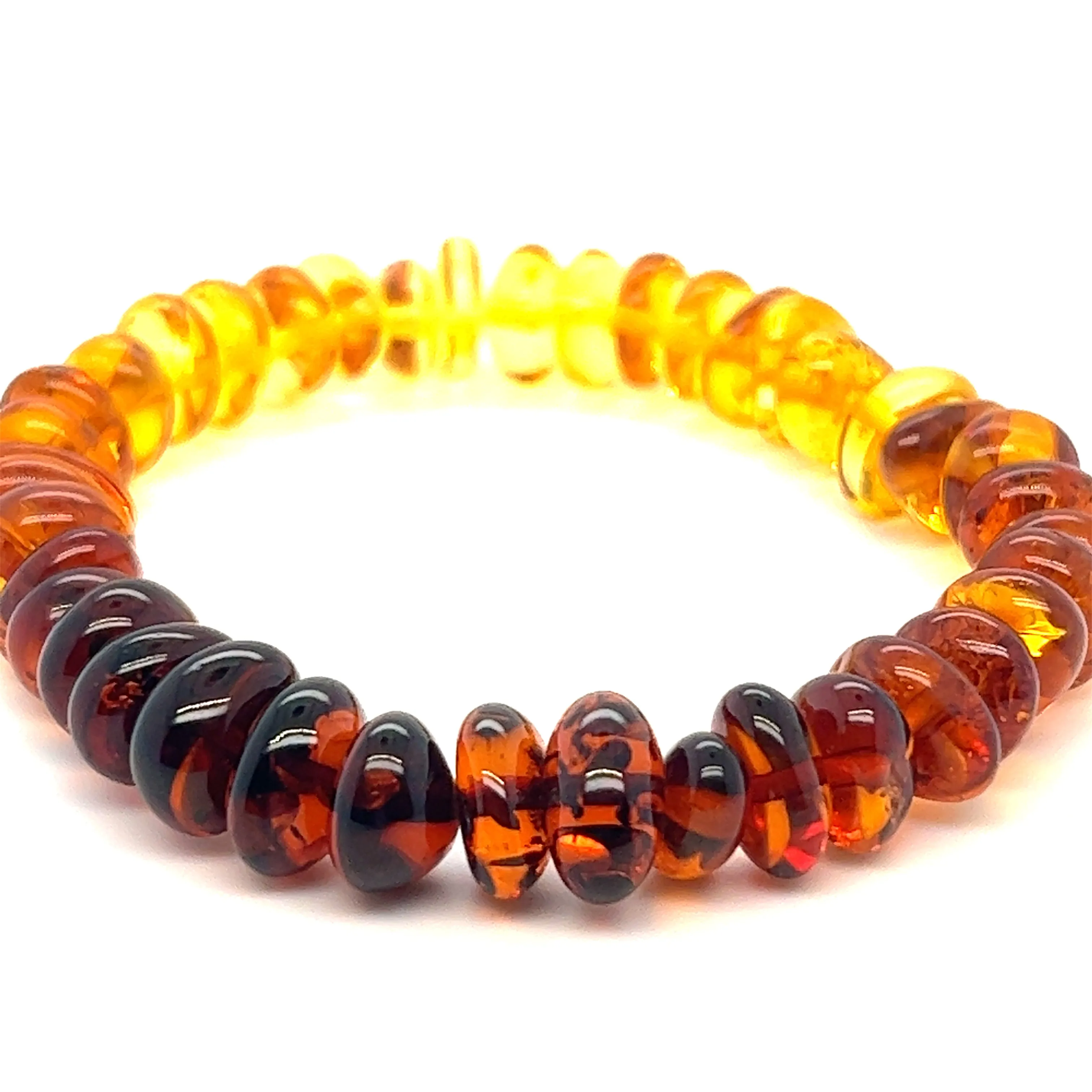 Outstanding Baltic Amber Rondelle Beaded Bracelet