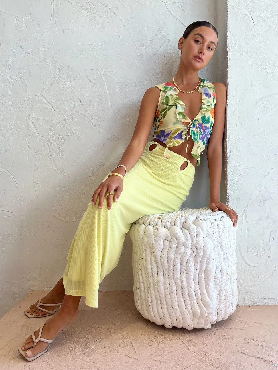 Ownley Natali Top in Lemon Floral