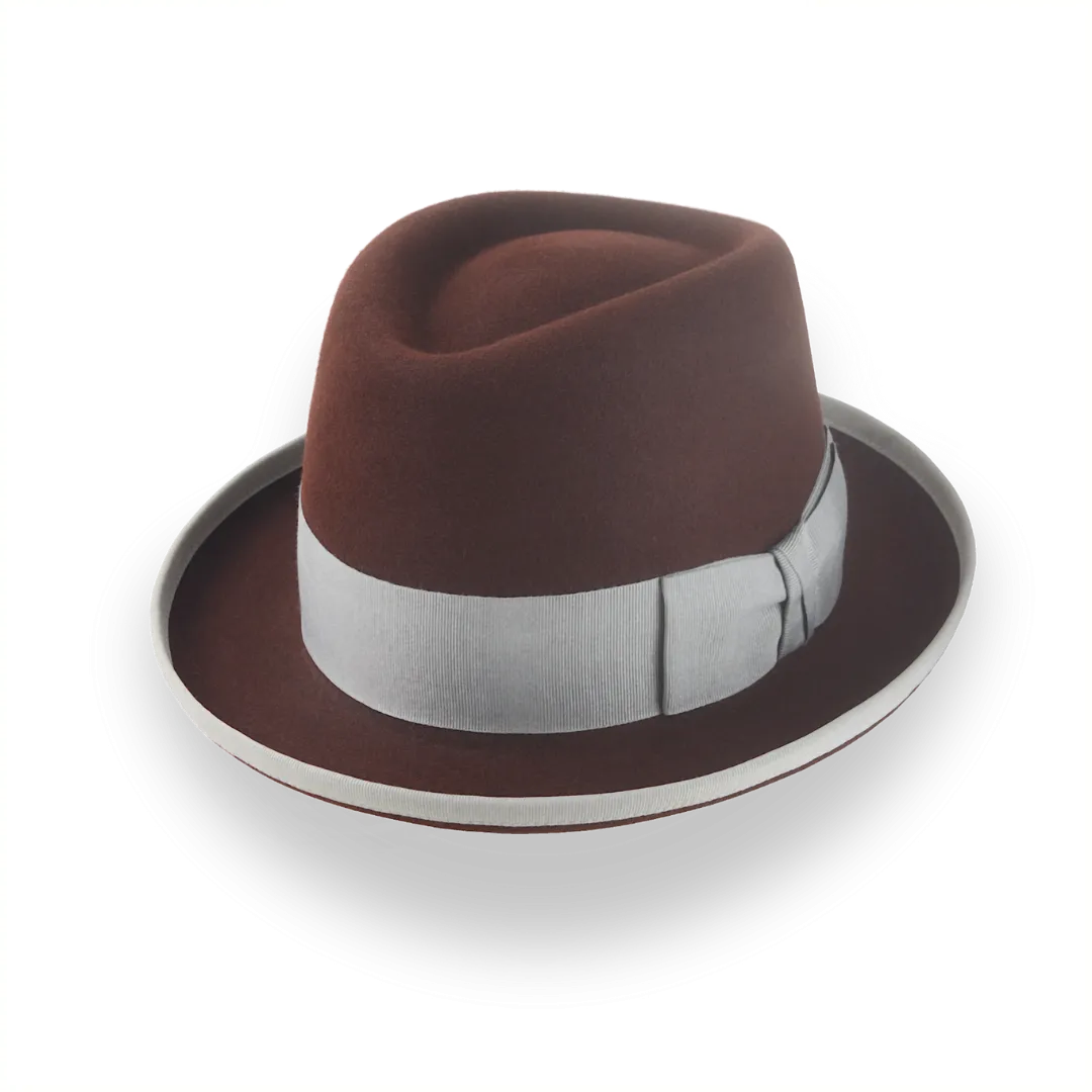 Oxblood Teardrop Crown Homburg Hat in Fur Felt | The Marathon