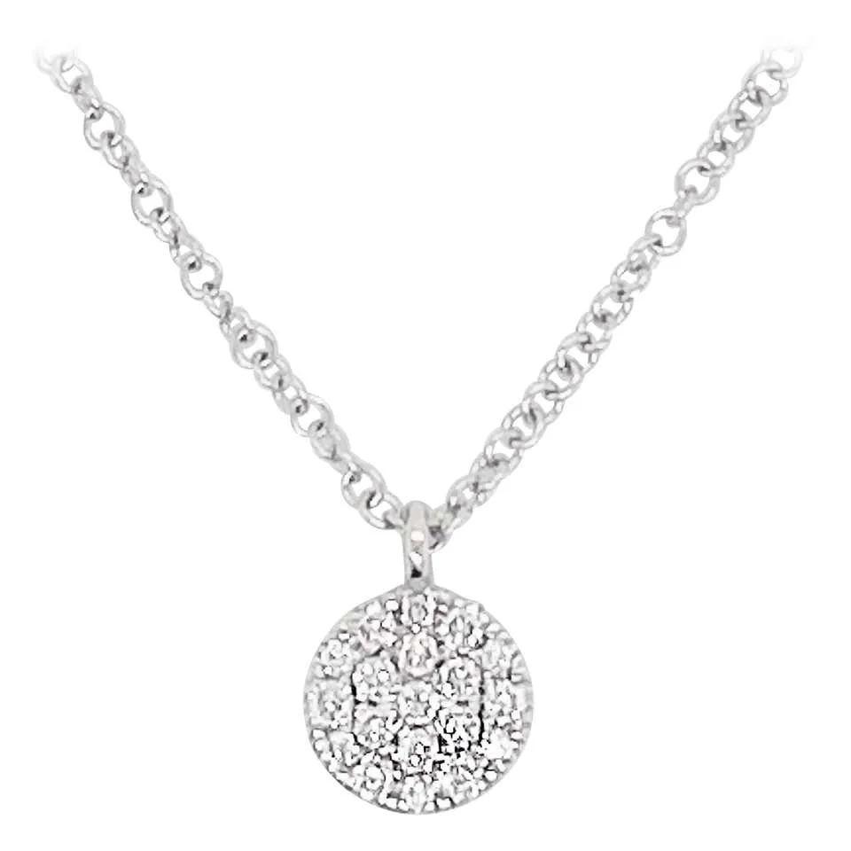 Pave Diamond Disk Necklace