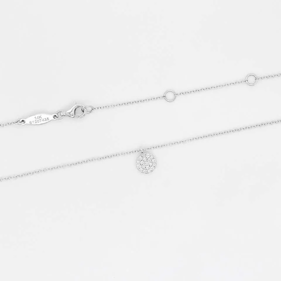 Pave Diamond Disk Necklace