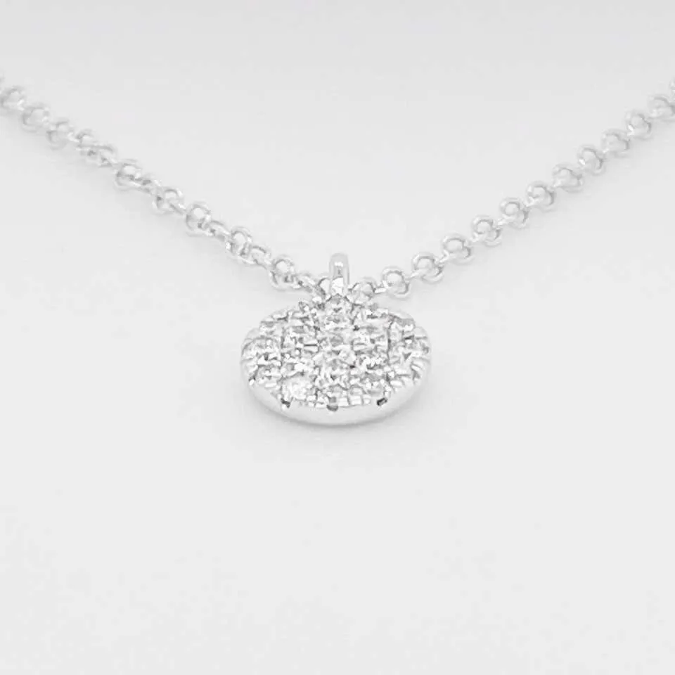 Pave Diamond Disk Necklace