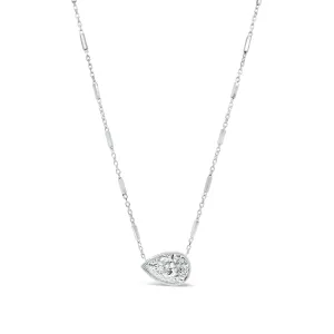 Pear-Shaped Diamond Pendant Necklace