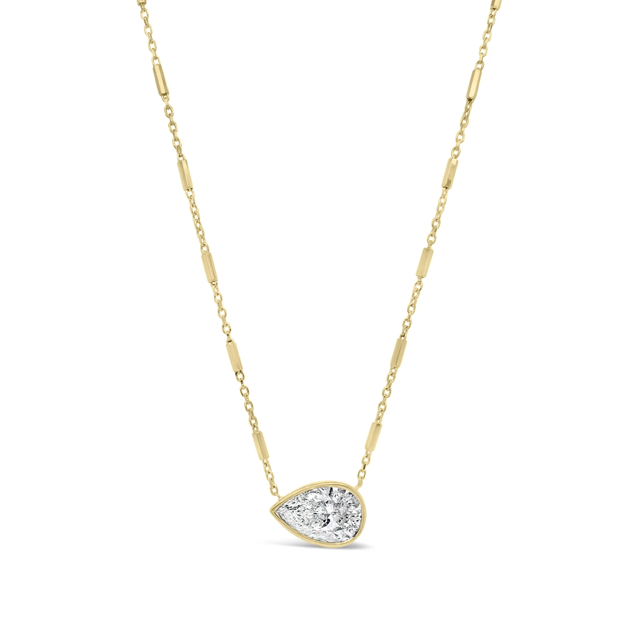 Pear-Shaped Diamond Pendant Necklace