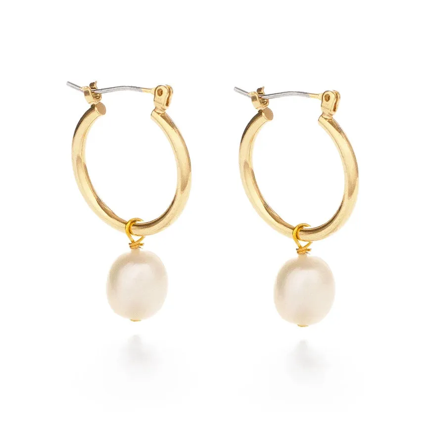 Pearl Hoop Earrings