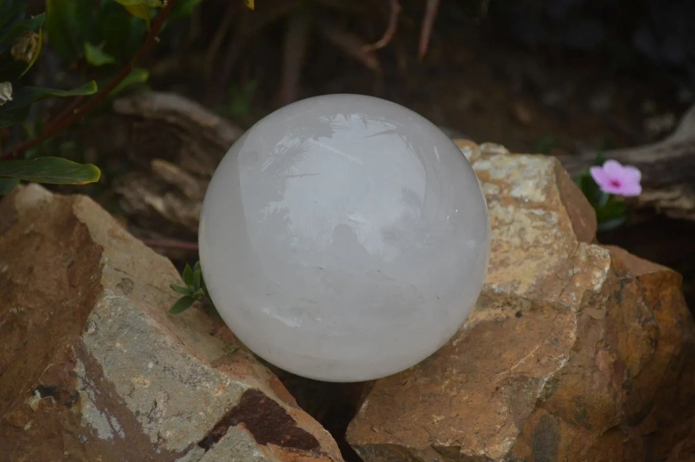 Polished Extra Large Girasol Pearl Quartz Ball  x 1 From Madagascar