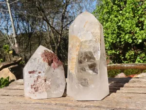 Polished Lovely Pair Of Clear Quartz Points x 2 From Madagascar