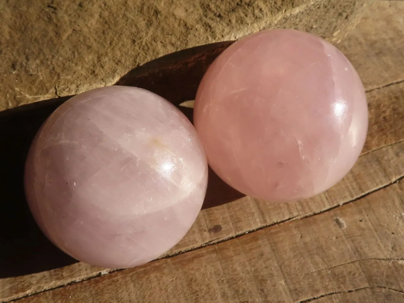 Polished Rare Blue Star Rose Quartz Spheres x 4 From Ambatondrazaka, Madagascar