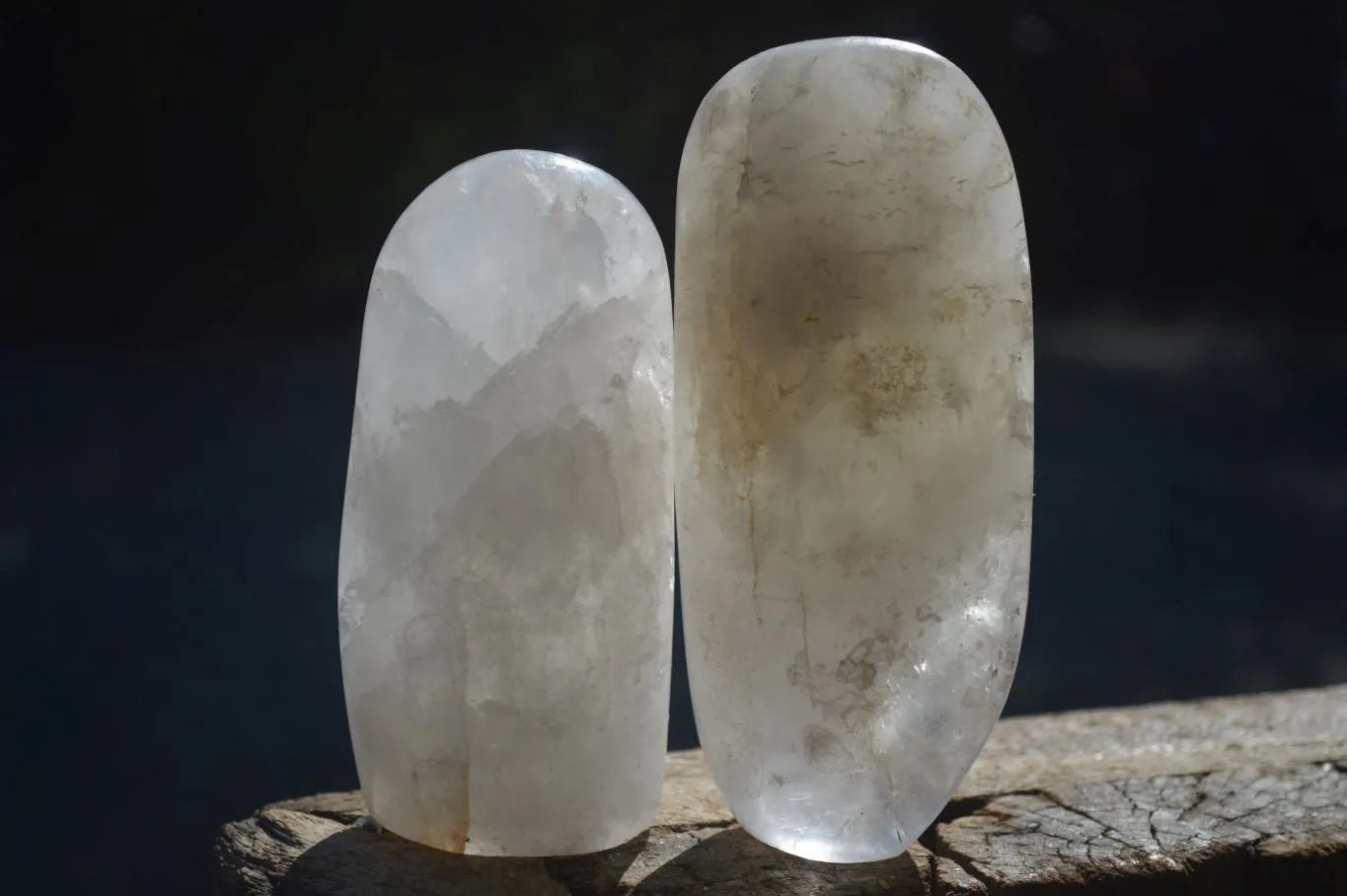 Polished Rock Crystal Quartz Standing Free Forms x 4 From Ambatondrazaka, Madagascar